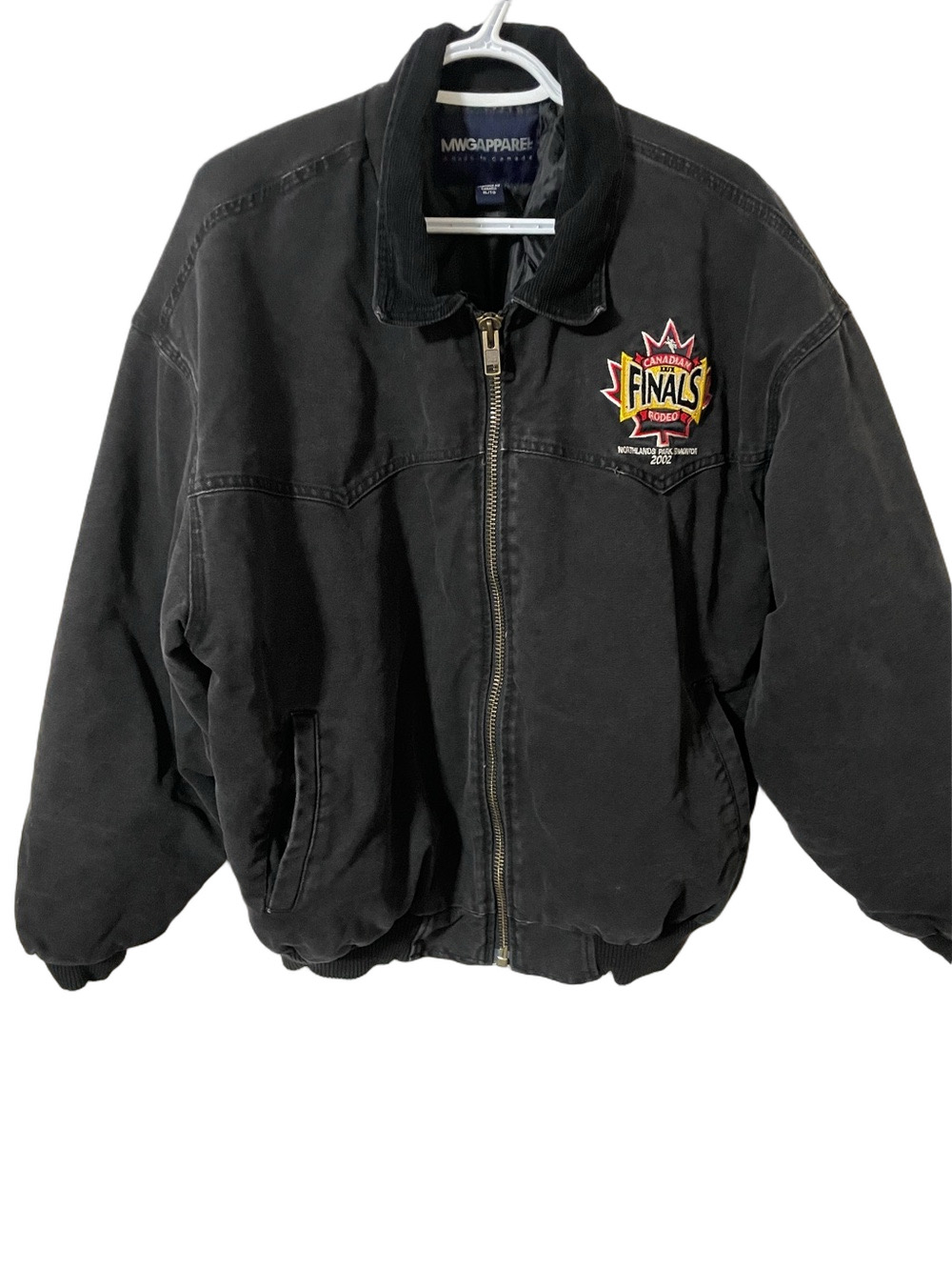 Vintage MWG 2002 Canadian Finals Rodeo Quilted Bomber Jacket Size XL